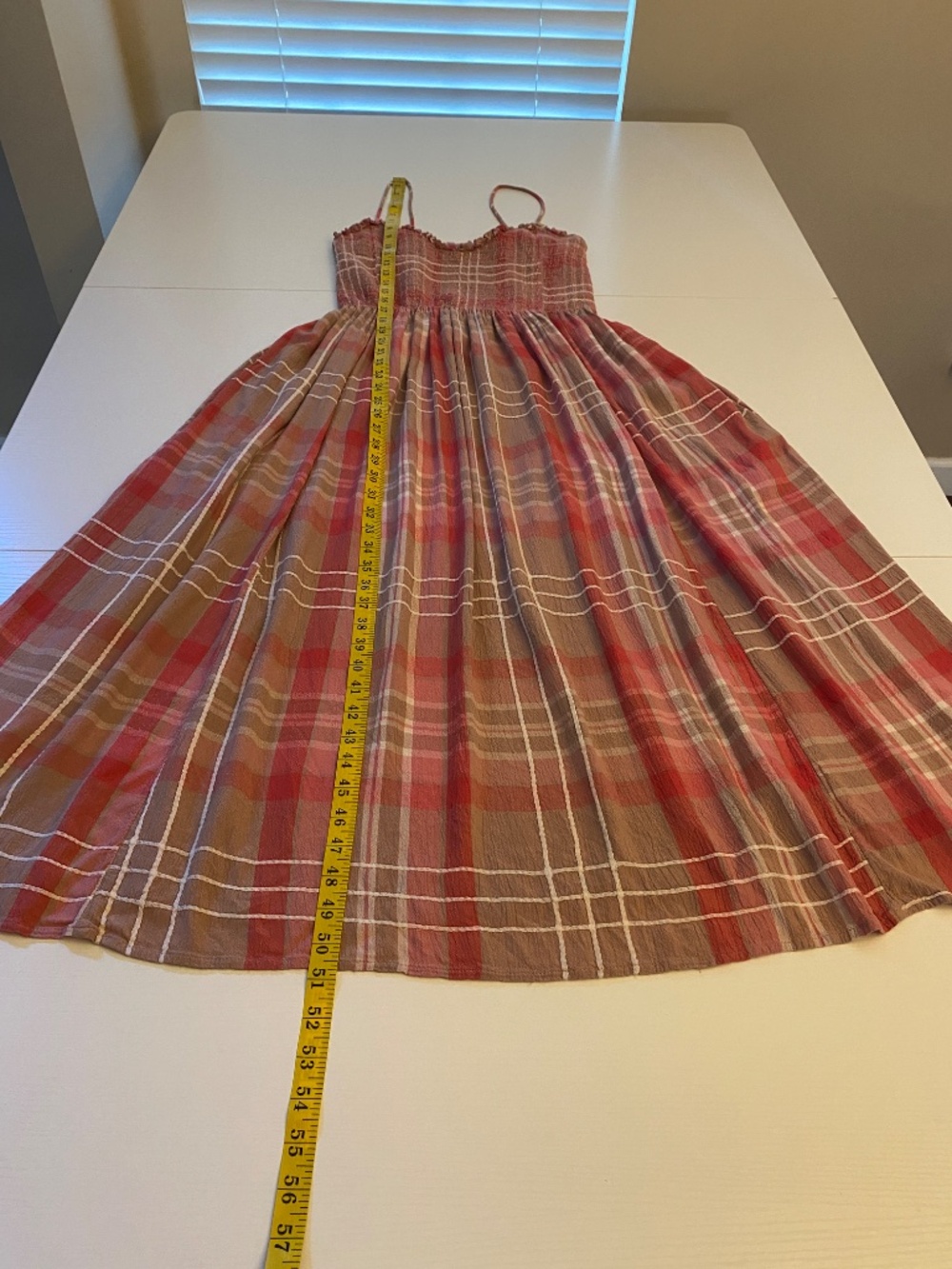 Free People Sweet Nothings Plaid Midi Dress Smocked Flowy Size Small - Picture 15 of 16
